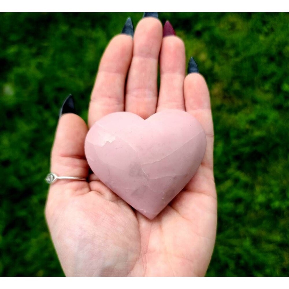 ONE Pink Opal Crystal Heart‎  Heart Chakra Calming Healing Stone